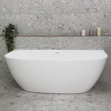 Byron Egg 1600mm Back to Wall Freestanding Bath, Matte White