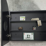 Arco Arch 800mm x 800mm Mirrored Shaving Cabinet, Matte Black