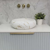 Disco Plus 415mm Above-Counter Basin, Matte Calacatta Gold