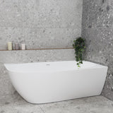Byron Egg 1600mm Right Corner Freestanding Bath, Gloss White