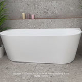Avalon 1700mm Back to Wall Freestanding Bath, Matte White