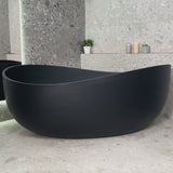Wave Oval 1800mm Wide Freestanding Bath, Matte Black