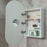 Pill Oval 500mm x 1000mm Mirrored Shaving Cabinet, Matte White