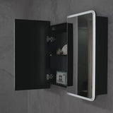 Retti Rectangular 1200mm x 750mm Frontlit LED Mirrored Shaving Cabinet, Matte Black
