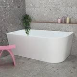 Avalon 1500mm Left Corner Freestanding Bath, Matte White