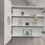 Retti Rectangular 750mm x 750mm Mirrored Shaving Cabinet, Matte White