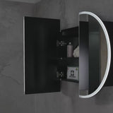 Pill Oval 1200mm x 750mm Frontlit LED Mirrored Shaving Cabinet, Matte Black