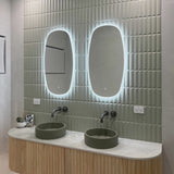 Riri Oblong 1500mm x 700mm LED Mirror with Frosted Glass Border and Demister