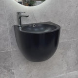 Corto 490mm x 475mm x 400mm Wall Hung Basin, Matte Black *Clearance Stock*