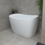 Ofuro 1200mm Extra Height Japanese Soaking Freestanding Bath with Seat, Gloss White