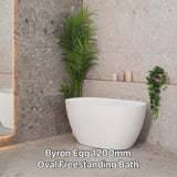 Byron Egg 1300mm Oval Freestanding Bath, Matte White