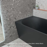 Avalon 1600mm Left Corner Freestanding Bath, Matte Black