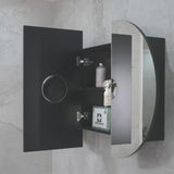 Pill Oval 1200mm x 750mm Mirrored Shaving Cabinet, Matte Black