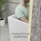 Hicube Multifit 900mm Japanese Soaking Freestanding Bath with Seat, Gloss White