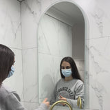 Arco Arch 550mm x 1000mm Frontlit and Backlit LED Frameless Mirror with Frosted Glass Border and Demister *Clearance Stock*