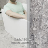 Cubix 1300mm Square Multifit Freestanding Bath, Gloss White