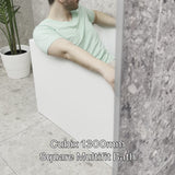 Cubix 1300mm Square Multifit Freestanding Bath, Matte White
