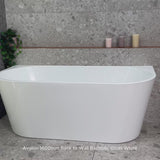 Avalon 1600mm Back to Wall Freestanding Bath, Gloss White