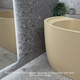 Ofuro 1200mm Extra Height Japanese Soaking Freestanding Bath with Seat, Matte Vanilla Beige - SPECIAL EDITION