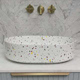 Pill Step 500mm x 370mm Above-Counter Basin, Matte Terrazzo Chunk