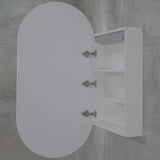Pill Oval 600mm x 1200mm Frontlit LED Mirrored Shaving Cabinet, Matte White