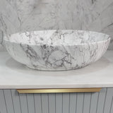 Ellipse 520mm x 395mm Above-Counter Basin, Matte Carrara