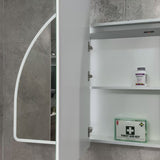 Arco Arch 1500mm x 1000mm Frontlit LED Mirrored Shaving Cabinet, Matte White