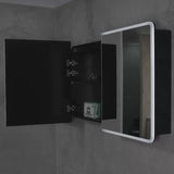 Retti Rectangular 1800mm x 750mm Frontlit LED Mirrored Shaving Cabinet, Matte Black
