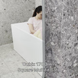 Cubix 1700mm Square Multifit Freestanding Bath, Gloss White