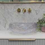 Disco 410mm Above-Counter Glass Basin, Mermaid Glass