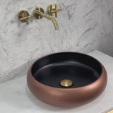 Disco Plus 415mm Above-Counter Basin, Matte Copper and Black