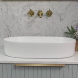 Pill Oval 600mm x 380mm Above-Counter Basin, Matte White
