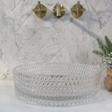 Kahm Mediterranean 360mm Above-Counter Glass Basin, Clear Glass