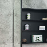 Arco Arch 850mm x 1000mm Mirrored Shaving Cabinet, Matte Black