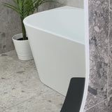 Avalon 1400mm Back to Wall Freestanding Bath, Matte White