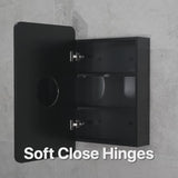 Retti Rectangular 450mm x 750mm Mirrored Shaving Cabinet, Matte Black