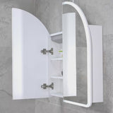 Arco Arch 800mm x 800mm Frontlit LED Mirrored Shaving Cabinet, Matte White