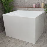 Hicube Multifit 1000mm Japanese Soaking Freestanding Bath with Seat, Gloss White