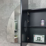 Arco Arch 1200mm x 800mm Mirrored Shaving Cabinet, Matte Black