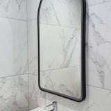 Arco Arch 550mm x 1000mm Frontlit LED Framed Mirror with Demister, Matte Black Frame