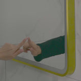 Retti Rectangular 1200mm x 900mm Frontlit LED Framed Mirror with Demister, Brushed Brass (Gold) Frame