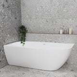 Byron Egg 1600mm Left Corner Freestanding Bath, Gloss White