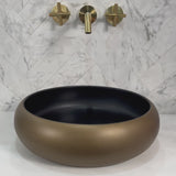 Disco Plus 415mm Above-Counter Basin, Matte Bronze and Black