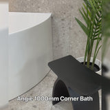 Angie 1000mm Corner Fit Japanese Soaking Bathtub, Gloss White