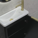 Tura Shaker Petite 500mm Curved Wall Hung Slim Vanity Cabinet, Matte Black