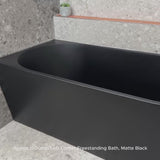 Avalon 1500mm Left Corner Freestanding Bath, Matte Black