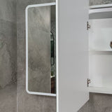 Retti Rectangular 1500mm x 750mm Frontlit LED Mirrored Shaving Cabinet, Matte White