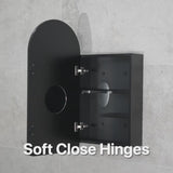 Arco Arch 400mm x 800mm Mirrored Shaving Cabinet, Matte Black