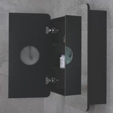 Retti Rectangular 750mm x 750mm Mirrored Shaving Cabinet, Matte Black