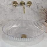 Capara 500mm Above-Counter Glass Basin, Clear Glass